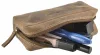  Kožená kozmetická taštička Greenburry hnedá, držiak na pero