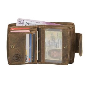    Dámska kožená peňaženka Greenburry so zahnutým komplexným remienkom