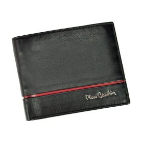    Pierre Cardin SAHARA TILAK15 325 čierno-červená pánska peňaženka z hovädzej kože 12 x 9,5 x 2,5 cm