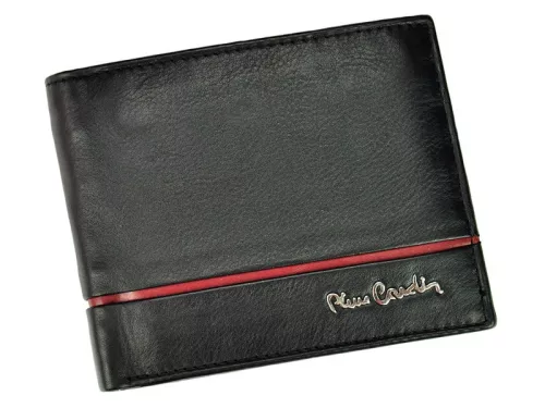  Pierre Cardin SAHARA TILAK15 325 čierno-červená pánska peňaženka z hovädzej kože 12 x 9,5 x 2,5 cm