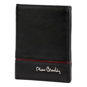    Pierre Cardin SAHARA TILAK15 1810 čierna pánska červená kožená peňaženka 8 x 10,5 x 2 cm