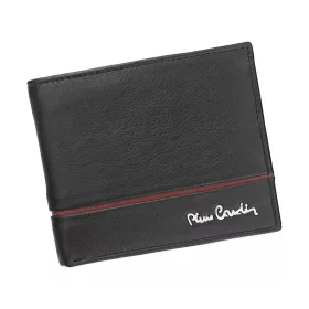   Pierre Cardin SAHARA TILAK15 8824 čierno-červená pánska peňaženka z hovädzej kože 11 x 9,5 x 2 cm