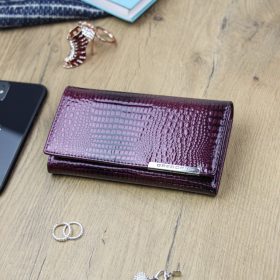    Gregorio GF114 purpurová lakovaná dámska peňaženka 17,5 x 9,5 x 3,3 cm