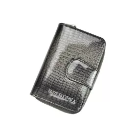    Gregorio GF115 sivá lakovaná dámska peňaženka 9,5 x 13 x 3,3 cm
