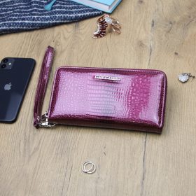   Gregorio GF119 purpurová lakovaná dámska peňaženka 20 x 10,5 x 2,8 cm