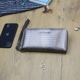    Gregorio GF119 sivá lakovaná dámska peňaženka 20 x 10,5 x 2,8 cm