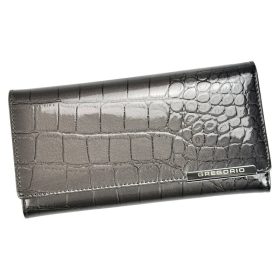    Gregorio BC-100 sivá dámska kožená peňaženka 18,5 x 9,5 x 3,5 cm