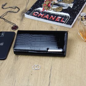    Gregorio BC-106 čierna dámska kožená peňaženka 19 x 10 x 3,3 cm