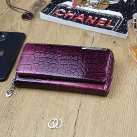    Gregorio BC-111 purpurová dámska kožená peňaženka 19 x 9,5 x 3 cm