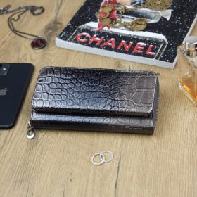    Gregorio BC-111 šedá dámska kožená peňaženka 19 x 9,5 x 3 cm