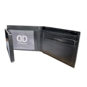    Double-D čierna kožená vyskakovacia peňaženka, držiak na karty 11×8 cm
