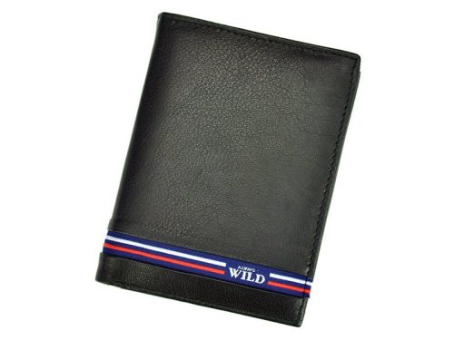  Pánska kožená peňaženka Wild N4-GV RFID čierna 9,7 x 13 x 2 cm