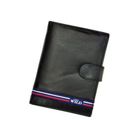  Čierna kožená pánska kožená peňaženka Wild N4L-GV