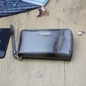    Gregorio GF118 sivá lakovaná dámska peňaženka 20 x 11 x 4 cm