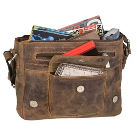  Pánska bočná kožená taška Greenburry s vreckom