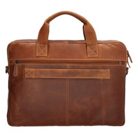    Koža Giorgio Carelli, taška na notebook tmavohnedej farby, bočná taška