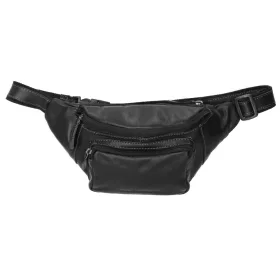   Čierna pánska kožená kabelka na opasok Giorgio Carelli, crossbody