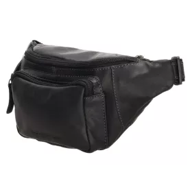    Čierna pánska kožená kabelka na opasok Giorgio Carelli, crossbody