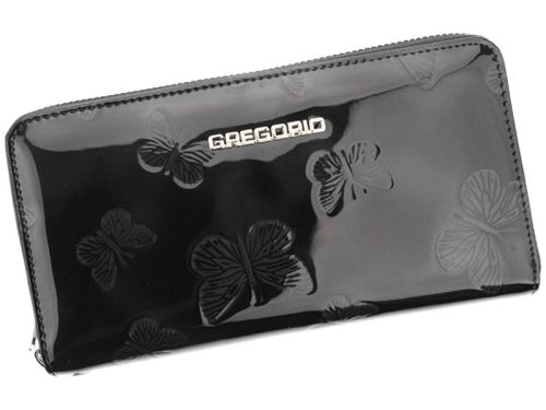 Gregorio BT-119 fekete női marhabőr pénztárca 19.5 x 10 x 2.8 cm