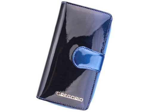 Gregorio SH-116 kék női marhabőr pénztárca 9.5 x 17 x 3.3 cm
