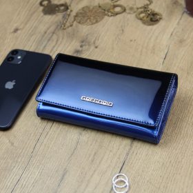   Gregorio SH-114 modrá dámska kožená peňaženka 17,5 x 9,5 x 3,3 cm