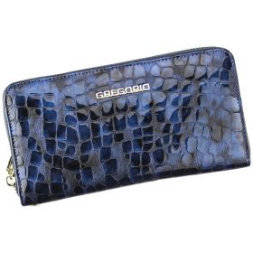    Gregorio FS-118 modrá dámska kožená peňaženka 19 x 11 x 4 cm