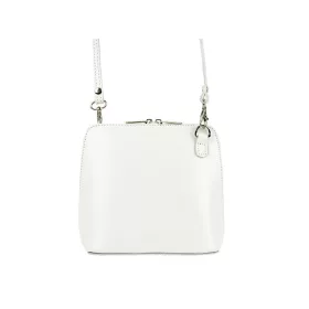    Barberinis 1702 biela dámska kožená kabelka cez rameno, crossbody kabelka 17 x 16 x 8,5 cm