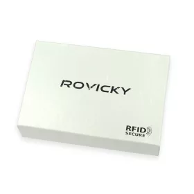    Pánska kožená peňaženka Rovicky PC-104-BAR RFID čierna 9,5 x 13 x 3 cm