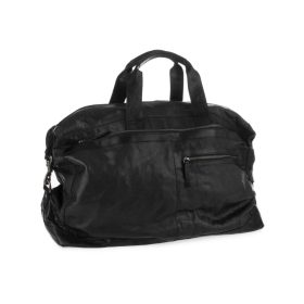    Spikes and Sparrow 24486 čierna kožená cestovná taška 50 x 40 x 20 cm