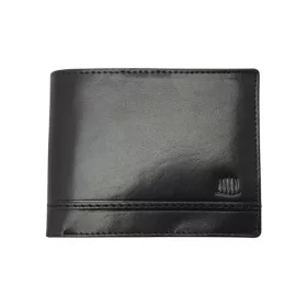    Čierna pánska kožená peňaženka Giorgio Carelli RFID, 12 × 9 cm