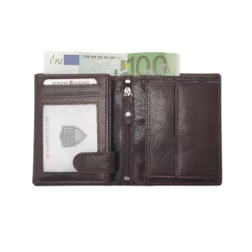    Pánska hnedá kožená peňaženka Giorgio Carelli 12 x 9,5 cm