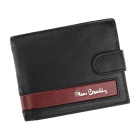   Pierre Cardin CB TILAK26 324A RFID čierno-červená pánska peňaženka z hovädzej kože 12 x 9,5 x 2 cm