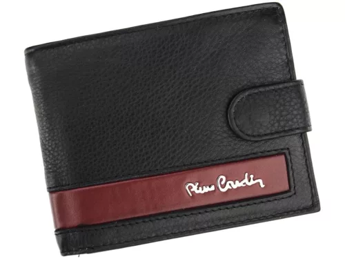 Pierre Cardin CB TILAK26 324A RFID čierno-červená pánska peňaženka z hovädzej kože 12 x 9,5 x 2 cm