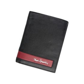    Pierre Cardin CB TILAK26 330 RFID čierno-červená pánska kožená peňaženka 9,5 x 13,3 cm