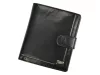  Pánska kožená peňaženka Rovicky PC-102L-BAR s RFID čipom, čierna, 10,5 x 12,5 x 2,5 cm