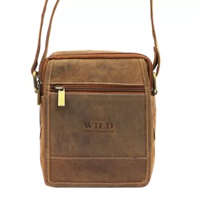    Kožená pánska bočná taška s koňakom Wild 251-MH, taška cez rameno 16 x 21 x 7 cm