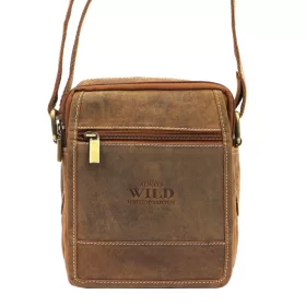    Kožená pánska bočná taška s koňakom Wild 251-MH, taška cez rameno 16 x 21 x 7 cm