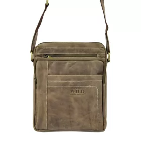    Bočná taška z koňakovej kože Wild 250839-MH, taška cez rameno 24 x 29 x 6,5 cm