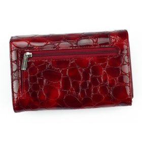    Dámska lakovaná peňaženka Gregorio kroko vzor hnedá 15,3 × 9,8 cm