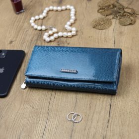    Gregorio PT-106 modrá dámska kožená peňaženka 19,3 x 10,3 x 3,5 cm