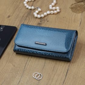    Gregorio PT-110 modrá dámska kožená peňaženka 17,5 x 9,3 x 4 cm