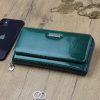 Gregorio PT-111 zöld női marhabőr pénztárca 19.5 x 9.5 x 3.8 cm