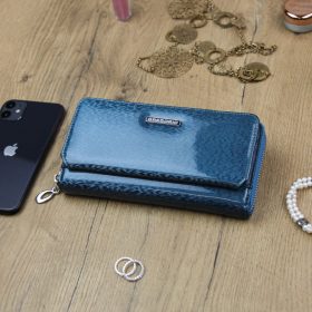    Gregorio PT-111 modrá dámska kožená peňaženka 19,5 x 9,5 x 3,8 cm