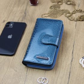    Gregorio PT-116 modrá dámska kožená peňaženka 16,5 x 9,5 x 4 cm