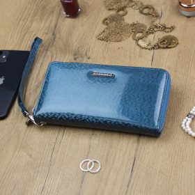    Gregorio PT-119 modrá dámska kožená peňaženka 19,5 x 10,5 x 2,5 cm