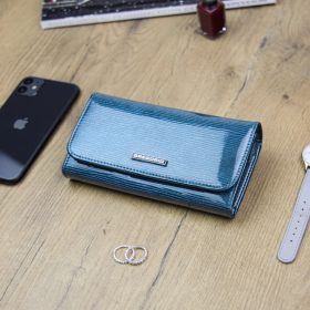    Gregorio LN-110 modrá dámska kožená peňaženka 17,5 x 9,5 x 4 cm