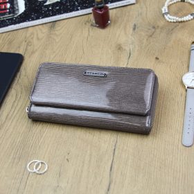    Gregorio LN-111 šedá dámska kožená peňaženka 19 x 10 x 3,5 cm