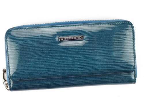 Gregorio LN-111 kék női marhabőr pénztárca 19 x 10 x 3.5 cm