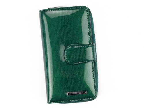 Gregorio LN-116 zöld női marhabőr pénztárca 9.5 x 16.5 x 3.5 cm