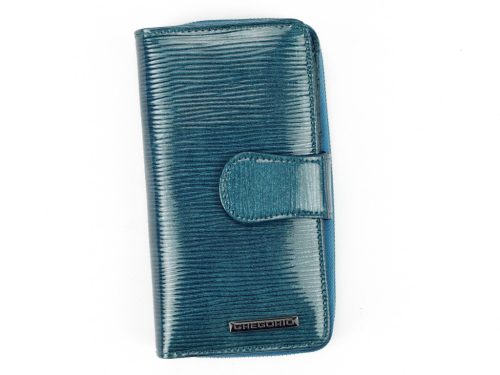 Gregorio LN-116 kék női marhabőr pénztárca 9.5 x 16.5 x 3.5 cm